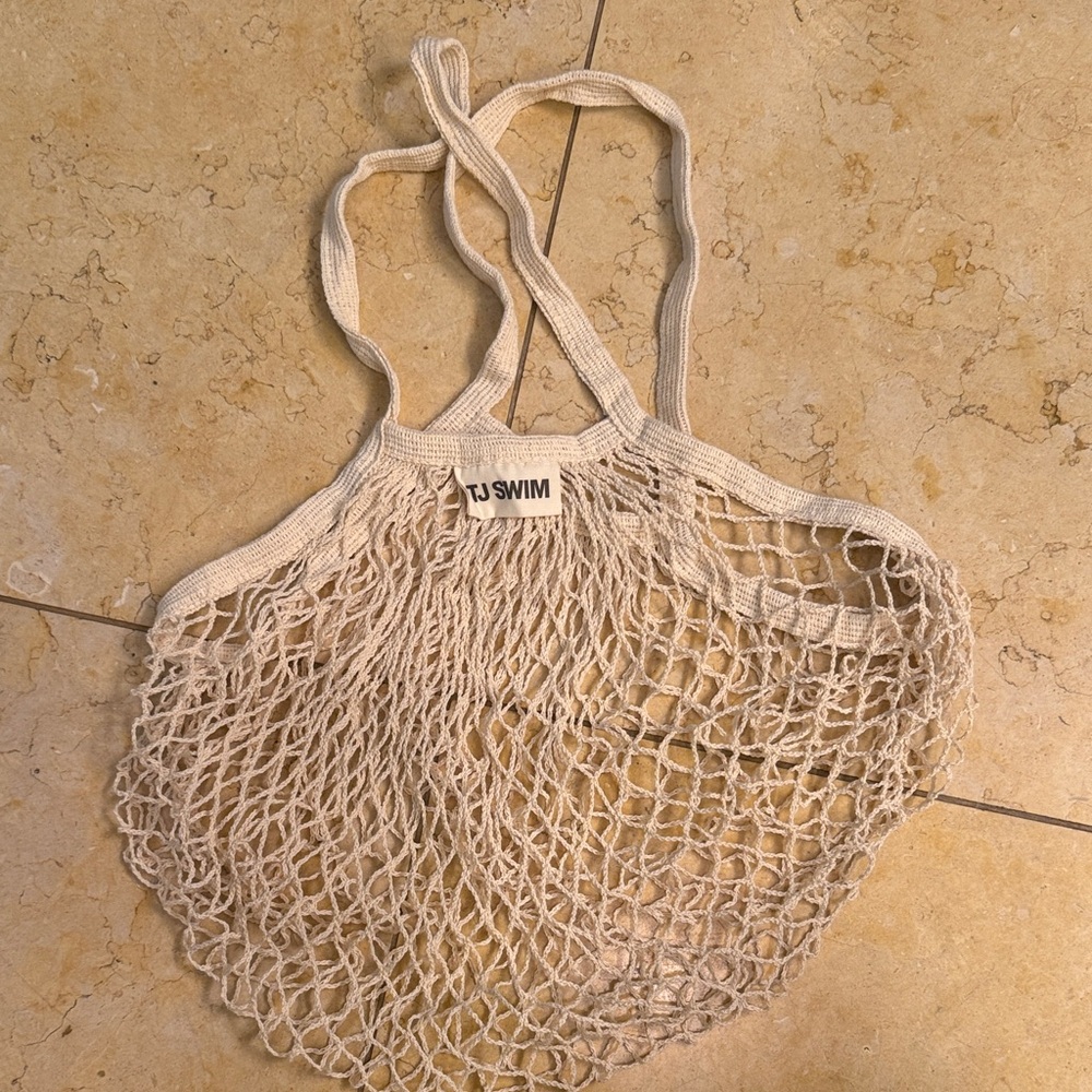 TJ Swim Cream Mesh Tote Bag